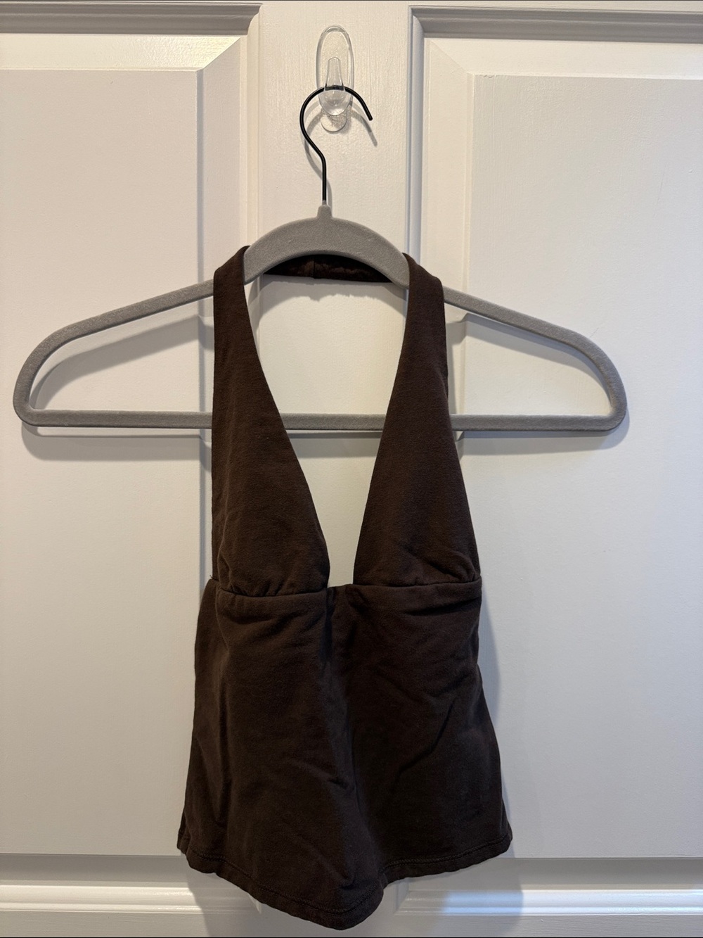 Garage Brown Halter Crop Top